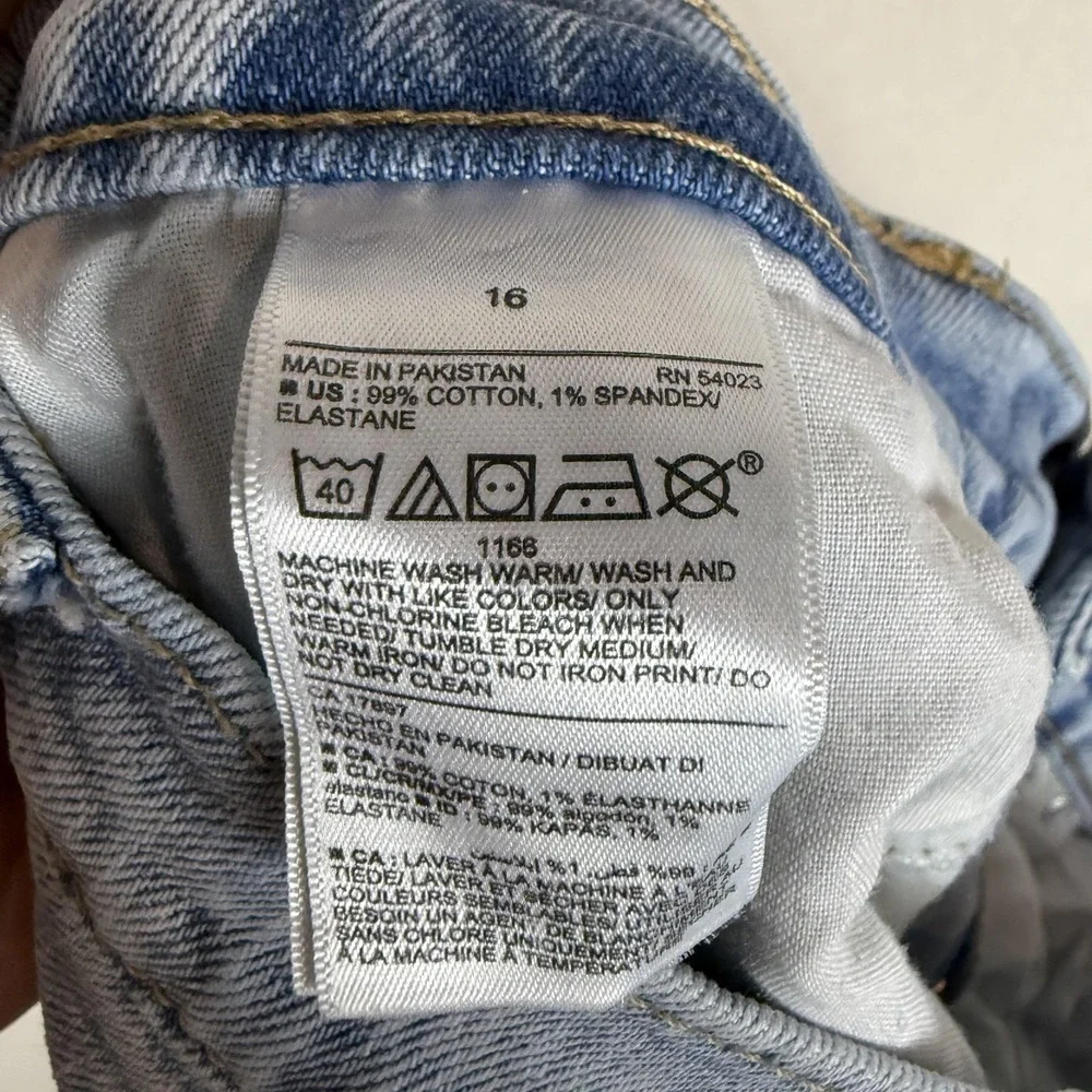 Old Navy Sky-Hi Straight Jeans Womens 16 Blue Light Wash High Rise Stretch Denim